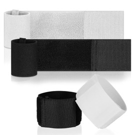 Mabor 4 PCS Soccer Shin Guard Straps for Kids Adult Shin Pad Holders Shinguard Stays, Sports Guard Stay for Youth Kicking Ball Running, Black & White