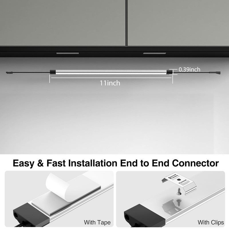 LABOREDUCER Under Cabinet Lights Plug in 10 Pack,11inch Ultra Thin