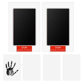yuntop 2 Pack Inkless Hand and Footprint Kit Ink Pad for Baby Handprint or Footprints Dog Pet Paw Newborn Clean Touch Safe Print Stamp Pads Kit Inkless Hand Imprint Cards Family Memory Gift (Black)