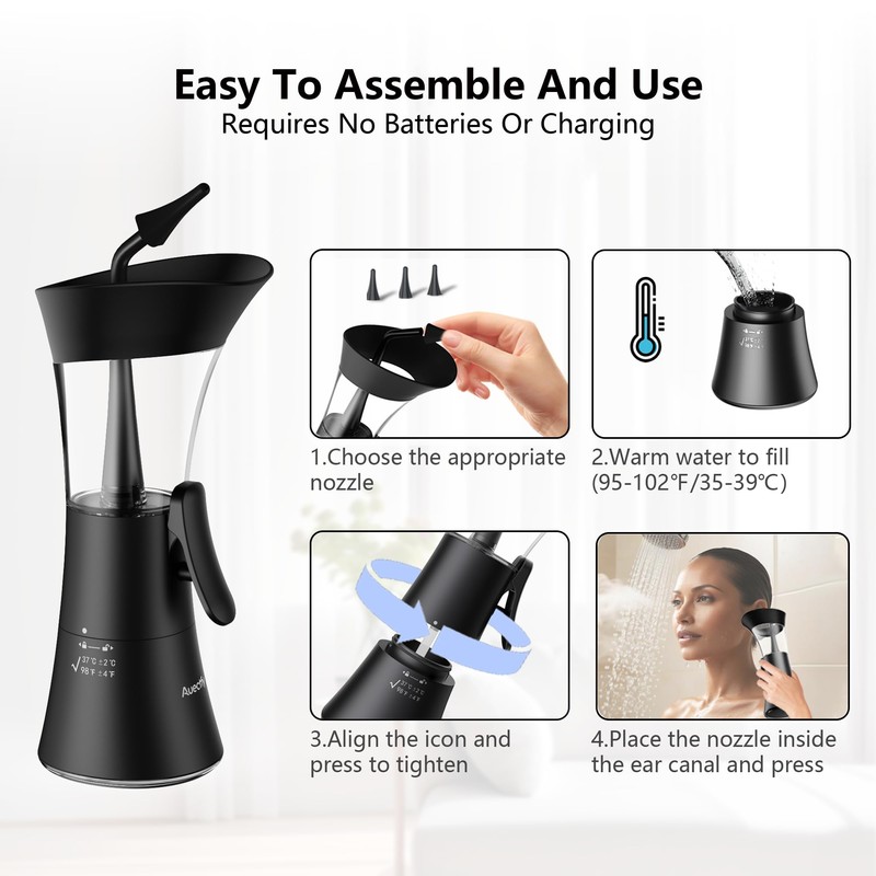 Manual Ear Wax Removal Kit - One-Hand Control Ear Cleaner