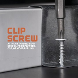 Fasteners Plus ST Fastening Pancake Head Metal-to-Wood #10 x 1 304 Stainless Steel ST Clip Screws, 250-Count - Designed for Attaching Metal Roof Clips to Wood