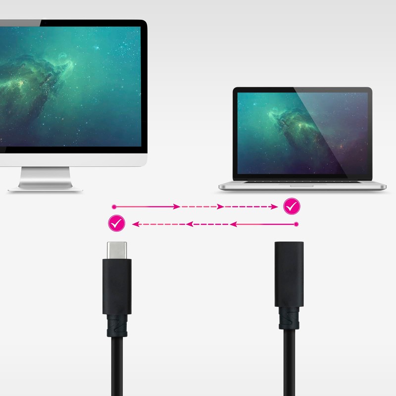 NanoCABLE 10.01.4501 Gen2X2 USB 3.2-Kabel, 100 W, 4K/60 Hz, USB-C/M,
