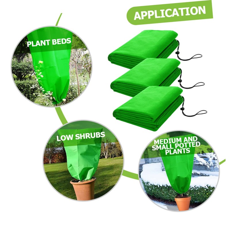 Mipcase 3pcs Frost Protection Bag Cold Plant Cover for Winter