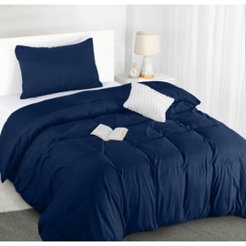 Utopia Bedding Single Duvet Cover Set - Soft Microfibre Polyester Duvet Cover with Pillow case - Bedding Quilt Cover Set (Navy)