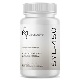 Miguel Soto Silimarina SYL-450 (Cardo Mariano) 80%, 150 Cápsulas, con Levadura de Cerveza, Fórmula de Origen Vegetal