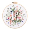 Meecaa Flower Leaves Plant E English Letters Embroidery Kit Starter