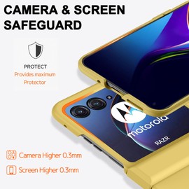 NINKI Moto Razr Plus 2024 Case - Hinge Protector, Cute Flip Case with Hinge Protection, Yellow