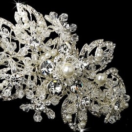 Jackie Marvelous Austrian Crystal Ivory Pearl Wedding Bridal Headband