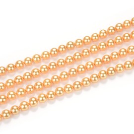 Adabele 1 Strand AAA Grade 8mm Natural Shell Pearl Loose Round Beads Freshwater Mother of Pearl Nacre 15 inch (Golden Yellow) for DIY Craft Jewelry Making SP8-8