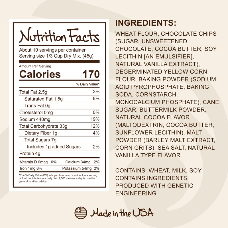 Stonewall Kitchen Chocolate Chip Pancake & Waffle Mix, 16 Ounces