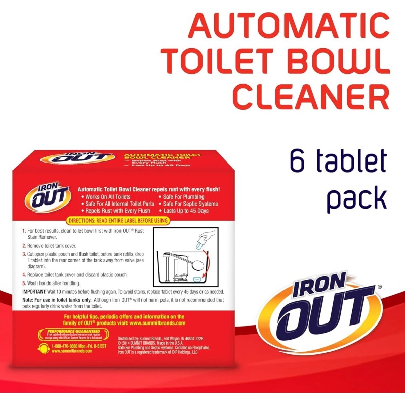 Iron OUT Automatic Toilet Bowl Cleaner, Helps Remove and Prevent