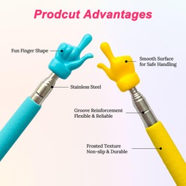 55cm Telescopic Teachers Pointer, 8 Pieces Multi-Color Extendable Hand Finger Teacher Pointer Stick, Presenter Whiteboard Pointer for Office Training and Teaching