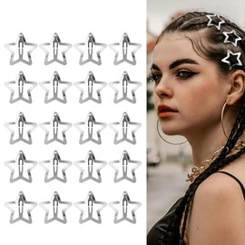 Mythya Broches para Cabello de Mujer 20 Piezas, Pinza para Cabello, Accesorios de Pelo Estrella, Clips y Barretas de Metal Antideslizantes para Niñas y Mujeres, Estilo Y2K (Plateado)