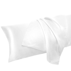 HandSun Satin Body Pillow Pillowcase for Soft Long Pillow Cases, Silky Slip Cooling Body Pillow Cover for Adults Pregnant Women, 1pc (Body 20"x54" (Body(20"x54"), Pure White)