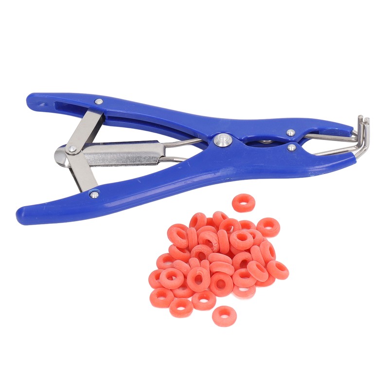 Castration Plier with 100pcs Red Castrator Rubber Rings Tail Docking