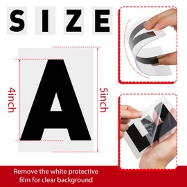 Leinuosen 300 Pcs Sign Letter 4" Letter Printed on 5" Marquee Letters Flexible Outdoor Sign Letters Black Portable Letter Sign Board Plastic Changeable Letters and Numbers Punctuation Acrylic Letters