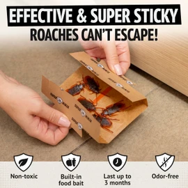 Super Ninja Roach Traps Indoor – 24 Pack, Roach Killer Indoor Infestation Control, Safe & Toxin-Free Cockroach Trap with Food Attractant, Nature-Friendly Pest Solution for Home, Garage & Shed