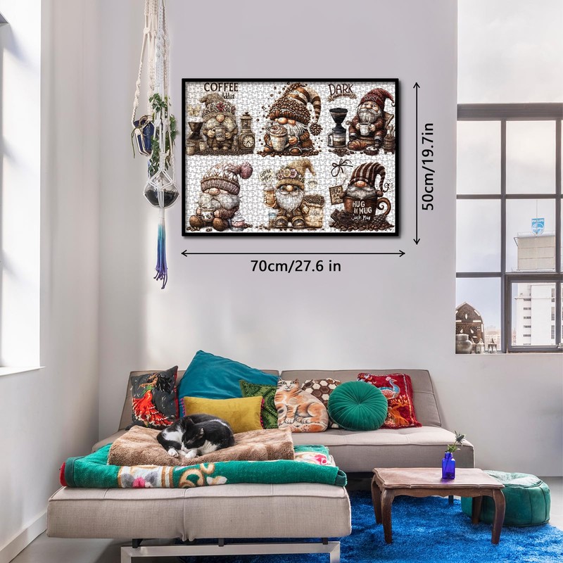 Fantasy Coffee Gnome Puzzles for Adults 1000 Pieces, Impossible Hard