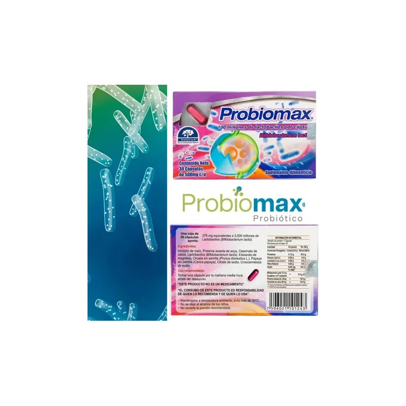Probiomax Lactobacilos C/30 Capsulas Suplemento Alimenticio