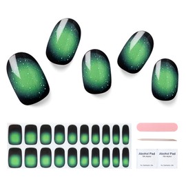 Nelikoo Semi Cured Gel Nail Strips, 20 pcs Gel Nail Stikers, Gel Nail Wraps Semi Cured, Salon-Quality, 2 Weeks Long Lasting