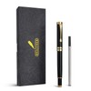 BEILUNER Ballpoint Pens, Stunning Black Chrome Metal Pen with Golden