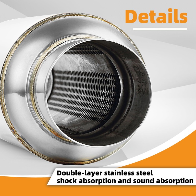 A-KARCK 2.5" Inlet Exhaust Resonator, 2.5" Inlet 2.5" Outlet 11.5"