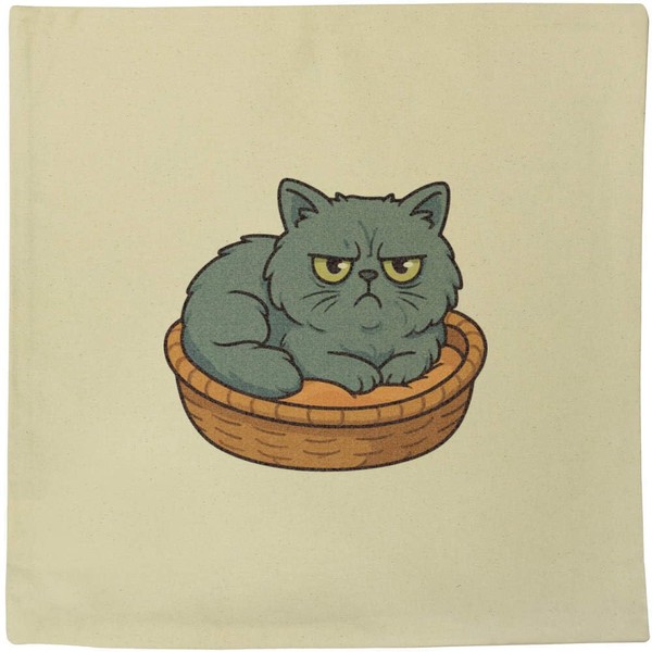 Azeeda 40cm x 40cm 'Grumpy Persian Cat' Canvas Cushion Cover