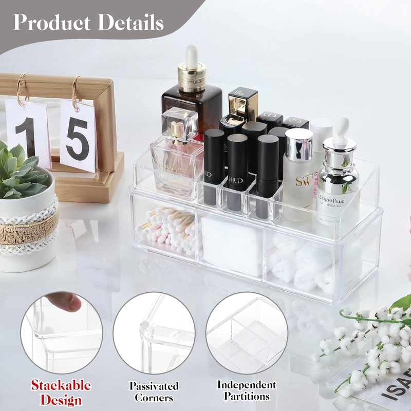 PAVSTINE Double Blanket Cotton Pad Dispenser, Cotton Bud Container, Cotton