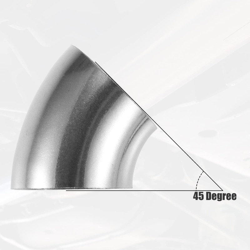 X AUTOHAUX 4 Pcs OD 3 Inch 45 Degree SS304