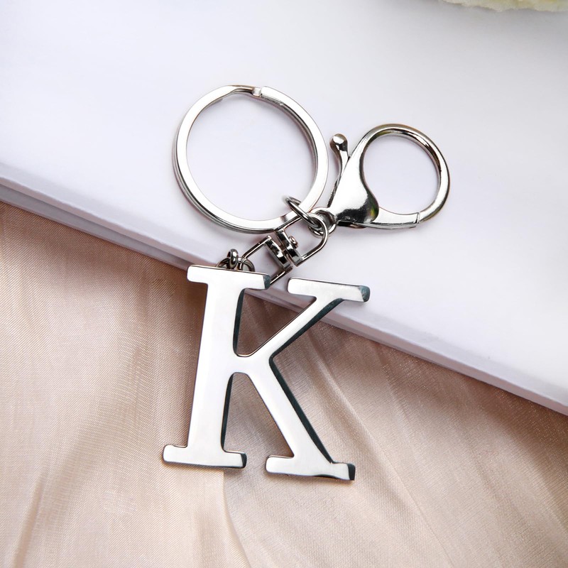 ORUZA Letter Keyring Alphabet Initial Keychain, Metal Letter Key Ring