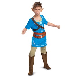 Disfraz de Enlace para niños, Disfraz Oficial de Zelda Breath of The Wild de Zelda, tamaño clásico para niños, Talla L (10-12), Multicolor
