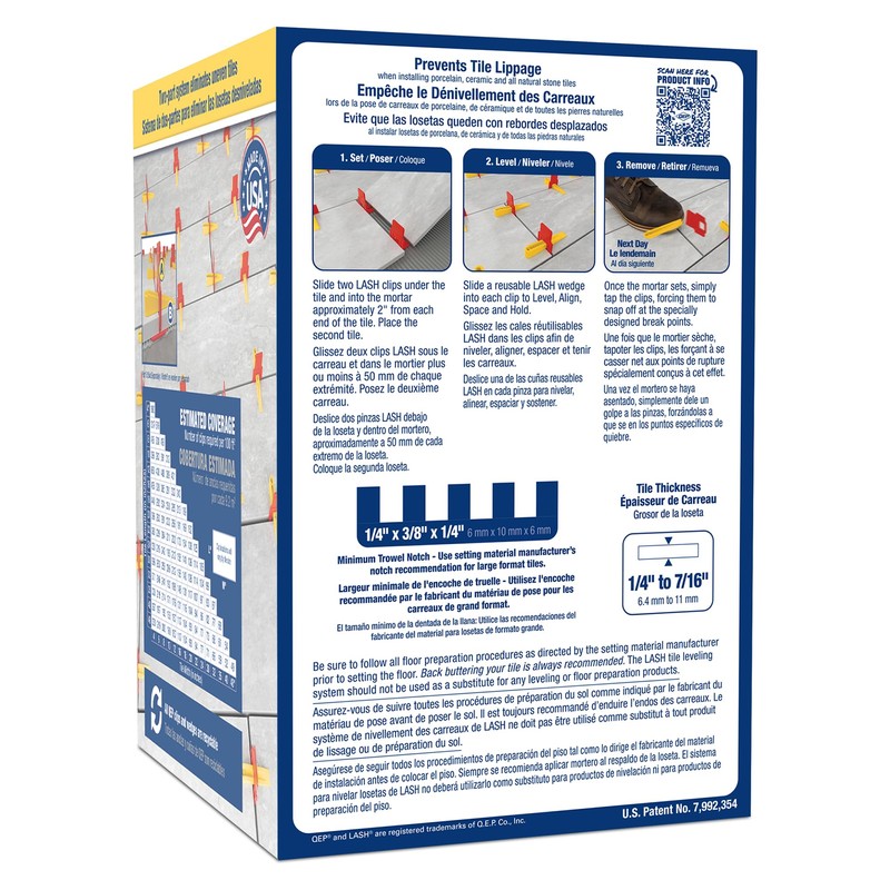 QEP LASH Tile Leveling System, Part A, Clips for 1/8"