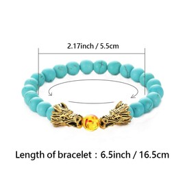 SBI Jewelry Gold Dragon Turquoise Bracelet for Women Stretch Bracelet Good Luck Anniversary Birthday Christmas Family