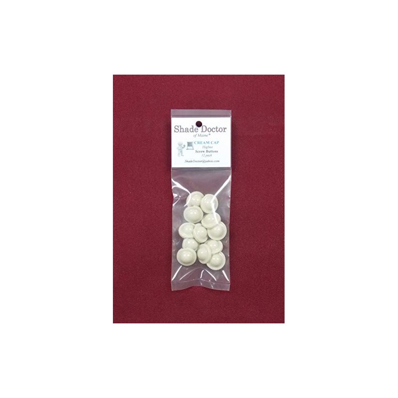 Cream Higbee Screw Buttons for Roller Shade Ring Pulls &
