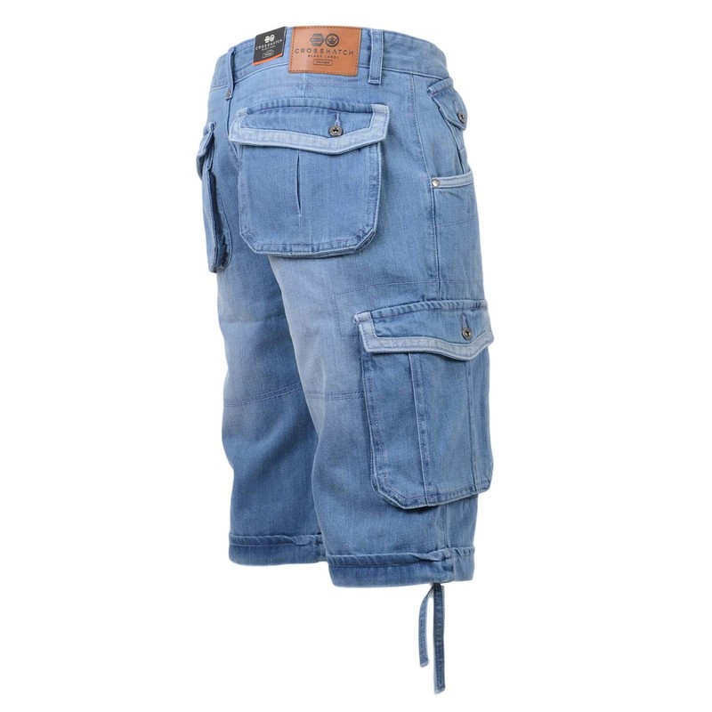 Crosshatch Mens Newberg or Gaston Denim Shorts - Newburg -
