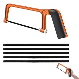 Metal Saw Small 155 mm, Hand Hacksaw Wood with 5 Interchangeable Saw Blade, Mini Hand Saw Hacksaw Iron Saw Small Small Saw Wood Saw