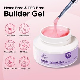 MIZHSE Builder Gel for Gel Nails HEMA Free TPO Free Pink Builder Gel for