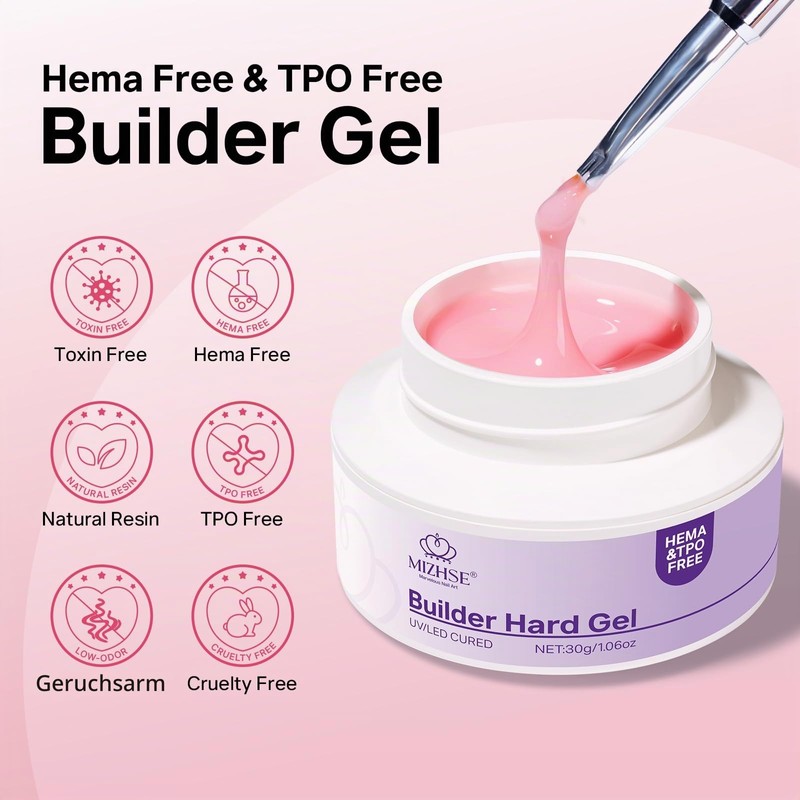 MIZHSE Builder Gel for Gel Nails HEMA Free TPO Free