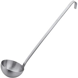 Vollum 1-Piece Ladle Heavy Duty Thick Stainless Steel - 8 Ounce (3.9" Bowl Diameter, 15.1" Handle Length)