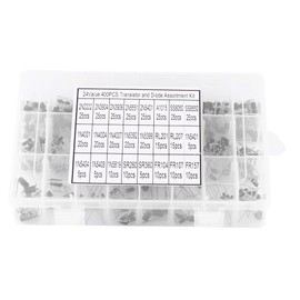 400pcs 24 Values Transistors and Rectifier Diodes Assortment Set With Storage Box