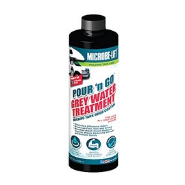 MICROBE-LIFT Pour ‘n Go RV Grey Water Holding Tank Treatment - 3 Month Supply - Dissolves Grease, Oils, Fats, Reduces Odors, 32 Ounces
