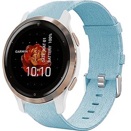 Compatible with Venu 2S Band, Giaogor Breathable Nylon Woven Fabric Replacement Accessory Strap Compatible with Garmin Venu 2S Smartwatch (Blue)