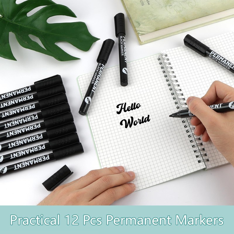 WINKIO 12 x acrylic pens (black/white) (black)