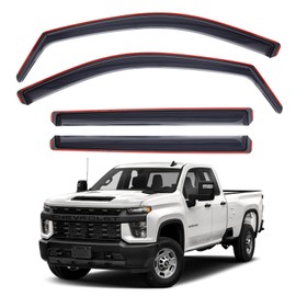 MYCHINSEN in-Channel Window Rain Guards Fit for Chevy Silverado/GMC Sierra 1500 2019-2025 Crew Cab(4 Full-Size),Extra Durable Window Deflectors,Vent Shades Visors,Car Accessories Rain Guards-4 pcs