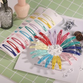 Hair Clips for Women Girls, Funtopia 40 Pcs 2.4" No Slip Metal Oval Snap Hair Clip Simple Barrettes Hairpins for Thin and Thick Hair (Mixed color)