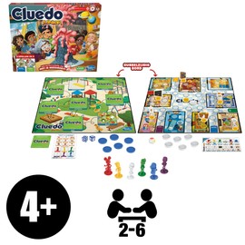 Cluedo Junior Game, 2 Sided Game Board, 2 Games in 1, Cluedo Detective Game for Younger Kids, Board Games for Kids, Junior Games (Dutch Version)
