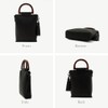VITAFELICE Inb-90031p Women's 2-Way Pochette with Wood Handle, Black