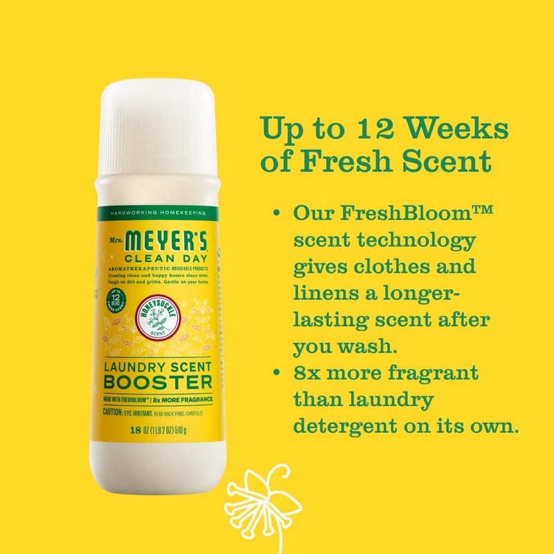 Mrs. Meyer's Clean Day Laundry Scent Boosters, Honeysuckle Scent, 18oz