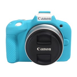 Easy Hood R50 Camera Case, Buttons Marking Protective Camera Cover for Canon EOS R50 Mirrorless Vlogging Camera, Soft Silicone Case Lightweight Body Skin Bag Cover Blue