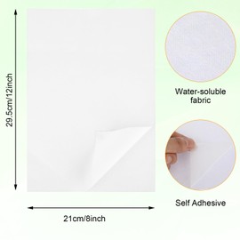 6pcs 12" X 8"Water Soluble Stabilizer for Embroidery,Stick and Stitch Embroidery Transfer Paper Embroidery Stabilizer for Print or Draw Patterns Best,for Hand & Machine Embroidery